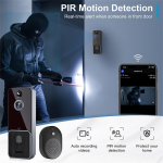 &bdquo;Smart Home&ldquo; belaidis belaidis &bdquo;WiFi&ldquo; vaizdo skambučio fotoaparatas Skaitmeninis lauko durų skambutis domofonas HD naktinis apsauga One Size