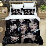 KPOP S-Stray-K-Kids spaudinys Patalių komplektai i&scaron;skirtinis lovos reikmenų rinkinys antklodės užvalkalas lovos užtiesalas patalynės komplektas prabangi gimtadienio dovana AU King(245x210cm)