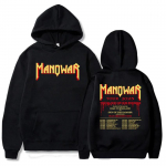 &bdquo;The Blood Our Enemies Tour 2025&ldquo; džemperiai su gobtuvu, &bdquo;Manowar Heavy Mental Band&ldquo; spaudos džemperiai, unisex gatvės stilius, hiphopas, vyri&scaron;ki/moteri&scaron;ki drabužiai XS juoda