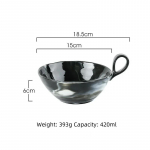 420ml Kūrybi&scaron;kas Retro Keraminis Dubenėlis Paprastas Marmurinis Ra&scaron;tas Vaisių Salotų Dubenėliai su Rankena Galima Naudoti Mikrobangų Krosnelėje Namų Desertų Jogurto Dubenėlis kava