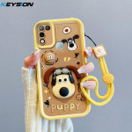 KEYSION Smūgiams atsparus dėklas Infinix Hot 11 Play su virvele, silikoninis mielas 3D animacinis telefono dangtelis Infinix Hot 9 10 Play for Hot 11 Play