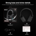 B60 Bluetooth Belaidės Ausinės Stereo Erdvinis garsas su LED Ap&scaron;vietimu HD Mikrofonas Sulankstomos 2.4GHz Belaidės Ausinės Žaidėjų Ausinės Kompiuteriui PC Žaidimams 29*17*9cm juoda