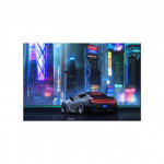 Ateities mokslinės fantastikos cyberpunk meno plakatas nakties miesto gatvės kra&scaron;tovaizdis drobės tapyba sportinis automobilis sienų tapyba namų dekorui kambariui 21*30cm No Frame