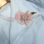 Eleganti&scaron;ka saldi pamergės apyrankė vestuvėms, rie&scaron;o korsetas, estetizmas, kaspinas, perlas, gėlė, nuotakos rie&scaron;o papuo&scaron;alas, aksesuarai