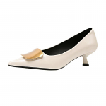 Žemakulniai pompos moterims Odiniai uždari smailūs pir&scaron;tai Kitten Heels Patogūs Slip on Stiletto Pumps Moteri&scaron;kos Darbo Biuro Verslo Vestuvinės Suknelės Batai 38 smėlis