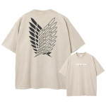 Ataka prie&scaron; Titanus Anime Rūg&scaron;timi plautas mar&scaron;kinėliai trumpomis rankovėmis gatvės drabužiai vir&scaron;ūnės vintažiniai manga dideli mar&scaron;kinėliai vyrams 3XL