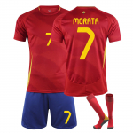 2425Spain Home Futbolo megztiniai &scaron;ortai ir kojinės Naujo sezono &scaron;ortai ir kojinės suaugusiems ir vaikams Dydžio rinkinys 28