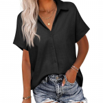 YYFS Moteri&scaron;ka mada, laisvalaikio vasaros pavasario vienspalvė spauda trumpomis rankovėmis POLO kaklo palaidinės ir mar&scaron;kiniai S