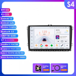 Ossuret Carplay 4G 9 colių 2Din Android 13 Automobilio multimedijos grotuvas Volkswagen Skoda Octavia Golf 5 6 Touran Passat Polo Jetta I&scaron;manusis Autoradio S4 8Core 4G 32G