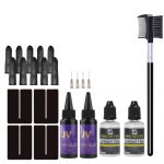 UV Plaukų priauginimo rinkinys - Apima 2x30g UV plaukų klijus, 2x30ml klijų valiklį, 4x apsaugas nuo UV spindulių ir atsarginius &scaron;ukų priedus. A set