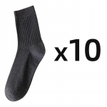 5 poros/partija Vyri&scaron;kos vertikalios dryžuotos medvilninės kojinės iki blauzdos vidurio kvėpuojančios kojinės Verslo sportinės kojinės 10 pairs tamsiai pilka spalva