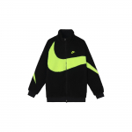 Nike Big Swoosh dvipusis pliu&scaron;inis striukė (Azijos dydis) Juodi/Neoniniai vyri&scaron;ki vir&scaron;utiniai drabužiai BQ6546-017 M