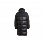 Adidas Originals Trefoil Spliced ​​Design vidutinio ilgio antienos pūkinė striukė su gobtuvu Vyri&scaron;ki vir&scaron;utiniai drabužiai juodi HL9209 XS