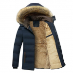 Žiemos &scaron;ilta, stora vilna parkai Vyri&scaron;ki vandeniui atsparūs gobtuvai kailinė apykaklė Parka Striukė Paltas Vyri&scaron;kas Rudens mada Kasdieniai parkai Vyri&scaron;ki XXXXL mėlyna
