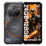 Blackview FORT 2 5G 8GB RAM 128/256GB ROM Android 15 Atsparus i&scaron;manusis telefonas 6.56 colių 90HZ Mobilusis telefonas 5000mAh 8GB+128GB juoda