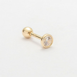 LUNNE 14k apvalus Q pirsingas (14k auksas) (Strypo storis 1 mm) #PIB11 14k gold (single piece)