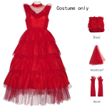 Bitės nuotaka Lydia Deetz Cosplay kostiumas Lydia Raudona vestuvinė suknelė Vakarinė suknelė Helovinui Gotikiniai drabužiai S