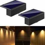 NFESOLAR Saulės įėjimo &scaron;viestuvas, Lauko apsaugos LED sodo &scaron;viestuvas su plačiu &scaron;viesos srautu, IP65 atsparus vandeniui, Automatinis mirksėjimas, &Scaron;iltai balta &scaron;viesa,