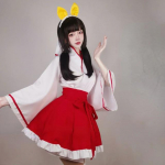 5XL Japoni&scaron;ka Lolitos suknelė moterims Anime Kikyo Cosplay Kimono kostiumas Yukata vir&scaron;us Sijonai Galvos apdangalo rinkinys Mergaičių Helovino vakarėlio kostiumas S