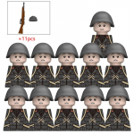 MOC Karinis Italijos Kareivis Veiksmo Figūrėlės Karas Armijos Figūrėlės Statybiniai Blokeliai &Scaron;almas Ginklai Priedai Vaikams Žaislams Dovanoms