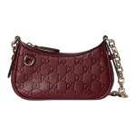 Gucci GG emblema GG ra&scaron;tas reljefinė oda Petinė rankinė Maža moteri&scaron;ka petinė rankinė Raudona 847091-AAFDV-6207 Box(Basic Set+Box)