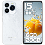 OUKITEL C65 I&scaron;manusis telefonas Android 15, 6,7 HD+ 90Hz Ekranas, 16GB+128GB/1TB, 50MP Kamera, 5150mAh balta