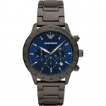 Emporio Armani Mario Mėlynas Metalinis/Juodas Vyri&scaron;kas Kvarcinis Chronografas Laikrodis AR80045 mėlyna