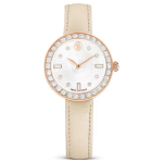 Swarovski Certa serijos laikrodis Kvarcinis mechanizmas Odinis dirželis 30*30mm Baltas ciferblatas Atsparus vandeniui 50 metrų Moteri&scaron;ki laikrodžiai 5672968 White Dial