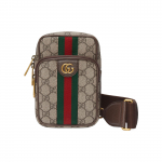 Gucci Ophidia GG Supreme drobės rankinė per petį Smėlio spalvos su juostele ir auksiniu užsegimu Unisex kasdieniam naudojimui Box(Basic Set+Box)