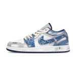 Jordan Air Jordan 1 Dėvėto džinsinio audinio Neslystantis Atsparus dilimui Neslystantis Atsparus dilimui Žemi batai IH0648-141(Komanda1051-) 40.5