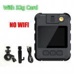 Policijos kūno kamera - WiFi HD DVR, IR naktinis matymas, Mini vaizdo kamera, IP65 atsparus vandeniui sportinis DV 【No Wifi 】With 32g Card juoda