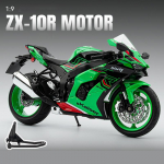 1:9 Kawasaki Ninja Zx-10R lydinio lenktyninio motociklo modelis Metalinis gatvės sportinio motociklo modelis Su garsu ir &scaron;viesa Vaikų dovana