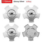 4 vnt. 53 mm/100 mm/110 mm automobilio ratlankio centrinis dangtelis Opel Astra H G J Insignia Mokka Zafira Corsa C D Antara Combo white