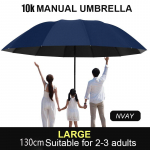 130cm Itin didelis trigubai sulankstomas skėtis nuo lietaus ir saulės Efektyvi apsauga nuo lietaus Efektyvus atsparumas vėjui Atsparumas UV spinduliams tamsiai mėlyna spalva