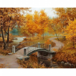 Deimantinis tapyba Deimantinis siuvinėjimas Rudens mi&scaron;kas ir tiltas 5d &bdquo;Pasidaryk pats&ldquo; Visi&scaron;kai apvalus deimantinis mozaikos deimantas 20X30CM
