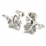 Les Tr&eacute;sors De Lily [M9901] - Boucles Argent 'Papillons de Charme' blanc