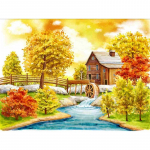 5D deimantų tapyba rudens medyje namo peizažas deimantinis siuvinėjimas kryželiu 20X30CM