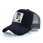 Vyri&scaron;ka beisbolo kepurė su siuvinėta kaukolės pleistrais &bdquo;Snapback Hip Hop Trucker&ldquo; kepuraitė, moteri&scaron;kos keturių sezonų lauko kvėpuojančios antveidžio kepurės 56-59CM