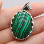 Natūralaus akmens pakabukas Ovalus Rožinis Kvarcas Ametistas Opalas Malachitas Lapis Lazuli Agatas Žalias Aventurinas Pakabukai papuo&scaron;alams Pasidaryk pats karolių priedai 20x30mm