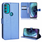 Deimantinio grūdelio magnetinis odinis atverčiamas telefono dėklas, skirtas Moto G22 G52 G200 G51 G41 G31 G71 G50 G60S G100 G30 G20 G10 Power Piniginės kortelės laikiklio dangtelis Fundas For Moto G60 mėlyna