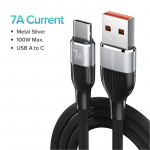 QOOVI 7A USB tipo C laidas Greito įkrovimo duomenų laidas Greitas įkrovimas QC3.0 USB-C įkroviklis, skirtas Xiaomi Samsung Huawei OnePlus Poco F3 1m(3.3ft)