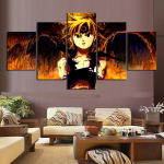 Drobės tapybos spaudiniai Namų dekoras HD Septynios mirtinos nuodėmės Anime 5 skydelis Meliodas Dragon's Sin Of Wrath Moduliniai paveikslėliai 20x35cm*2 20x45cm*2 20x55cm*1