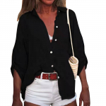 Moteri&scaron;ki vasariniai medvilniniai lininiai vienspalviai mar&scaron;kiniai septynių ta&scaron;kų rankovėmis, laisvi mar&scaron;kinėliai V formos kaklu M