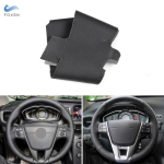 Skirta Volvo V40 2014 XC60 S60 LV60 S80L Rankomis siūtas automobilio salonas vairo dangtelis Juoda perforuota oda gray
