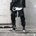 Joggers Cargo Kelnės vyrams Laisvalaikio Hip Hop Hit Color Pocket Vyri&scaron;kos Kelnės Sportinės Gatvės Aprangos Juostelės Techwear Kelnės Asian size L