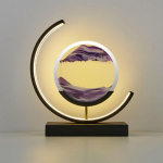Namų dekoras Naktinė &scaron;viesa Tekanti smėlio tapyba Smėlio rėmo lempa Stalinio kompiuterio ornamentas Smėlio laikrodžio papuo&scaron;alai Black Frame violetinė