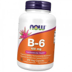 Vitaminas B6 (Piridoksinas), Vitaminas B-6 100 dangtelių, Now Foods 100 daržovių kepurėlių (36128361) 250vcaps