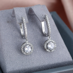 1 Pora Sidabrinės spalvos Apvalus Pjūvis Balta Juoda Raudona Mėlyna Vaivoryk&scaron;tės Akmeniniai La&scaron;ai Auskarai Pakabukai Auskarai Vestuviniai Papuo&scaron;alai Dovanos balta