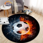 Futbolo nuotraukos kilimėlis animacinis filmas futbolas gyvenamojo kambario apdaila apvalios lovos kėdės kilimėlis namo Įėjimo durys vaikams 120cmx120cm