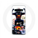 Coque pour Samsung Galaxy S10 edge Formule 1 Max Verstappen Pilote automobile F1 noir rouge et jaune
